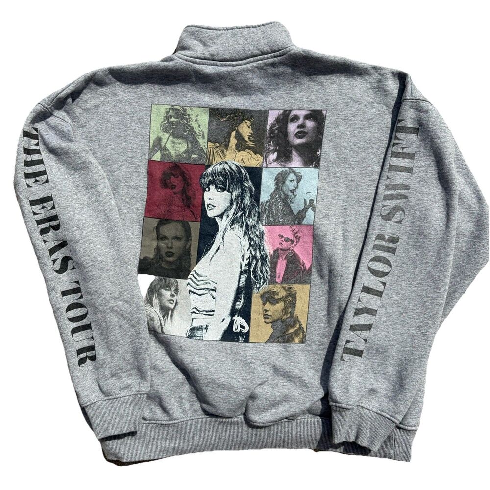 Taylor Swift Quarter Zip Sweatshirt The Eras Tour Official Merch Gray Size M/L*